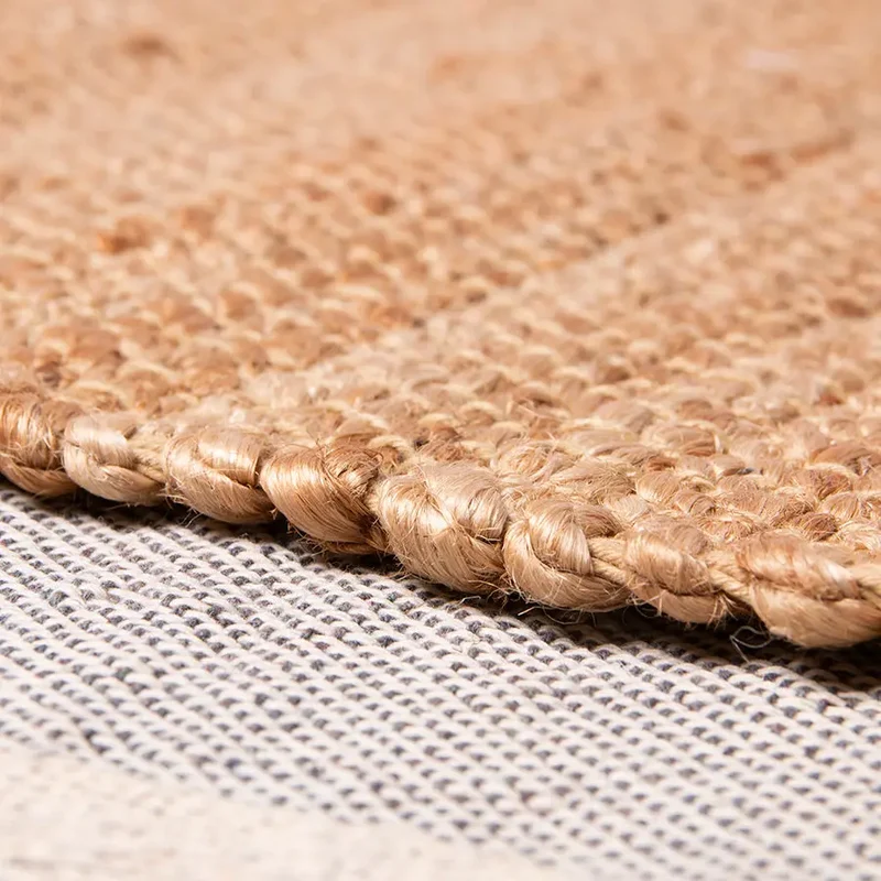 Tapis rond en chanvre