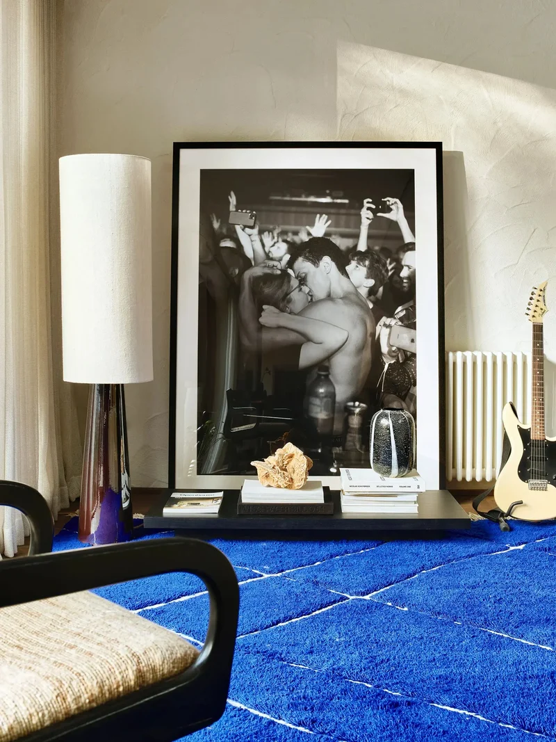 Tapis Cobalt en Laine Fait Main - Bleu Profond