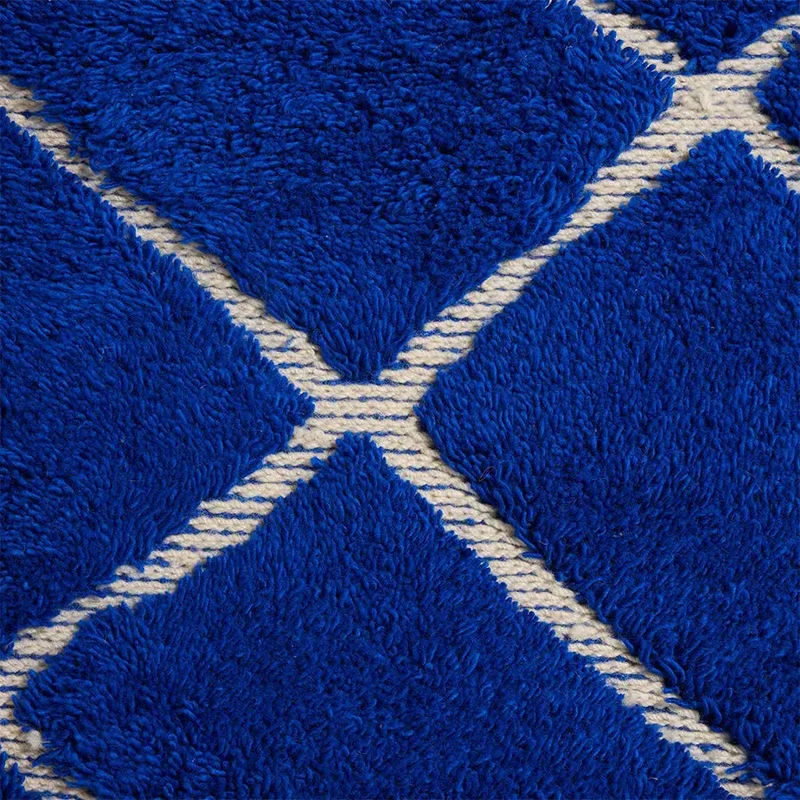 Tapis Cobalt en Laine Fait Main - Bleu Profond