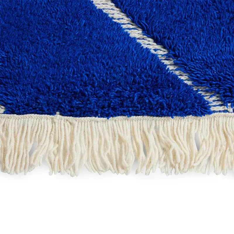 Tapis Cobalt en Laine Fait Main - Bleu Profond