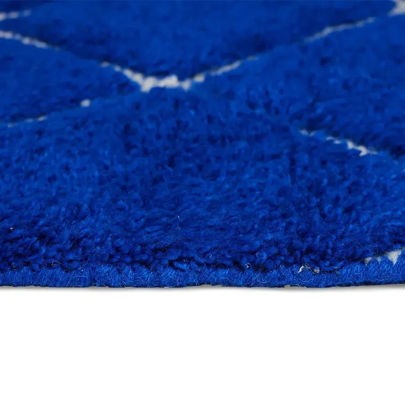 Tapis Cobalt en Laine Fait Main - Bleu Profond