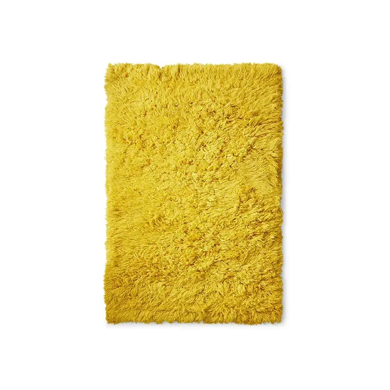 tapis fluffy jaune