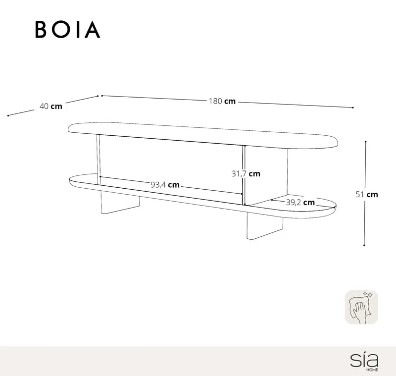 Meuble TV BOIA Noyer 180cm