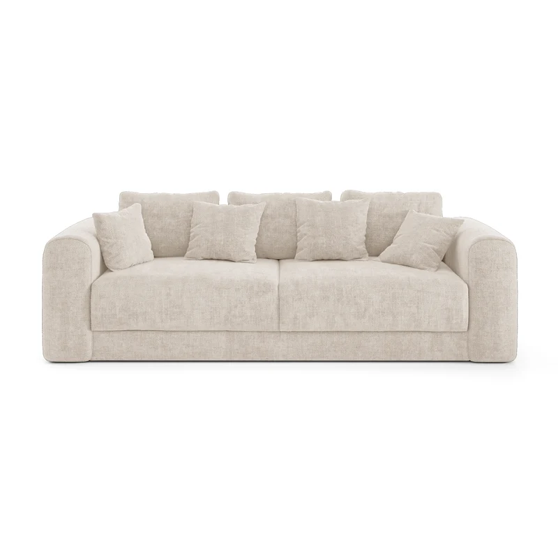 Canapé convertible 3,4 places avec coffre RIO Tissu tramé