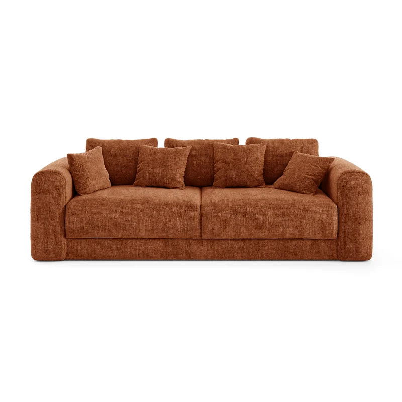 Canapé convertible 3,4 places avec coffre RIO Tissu tramé