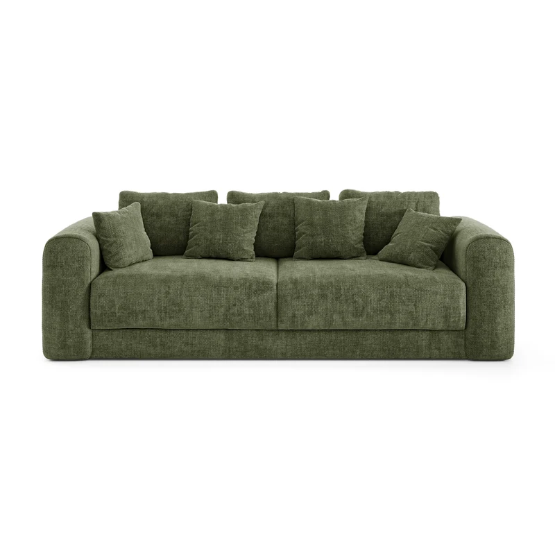 Canapé convertible 3,4 places avec coffre RIO Tissu tramé