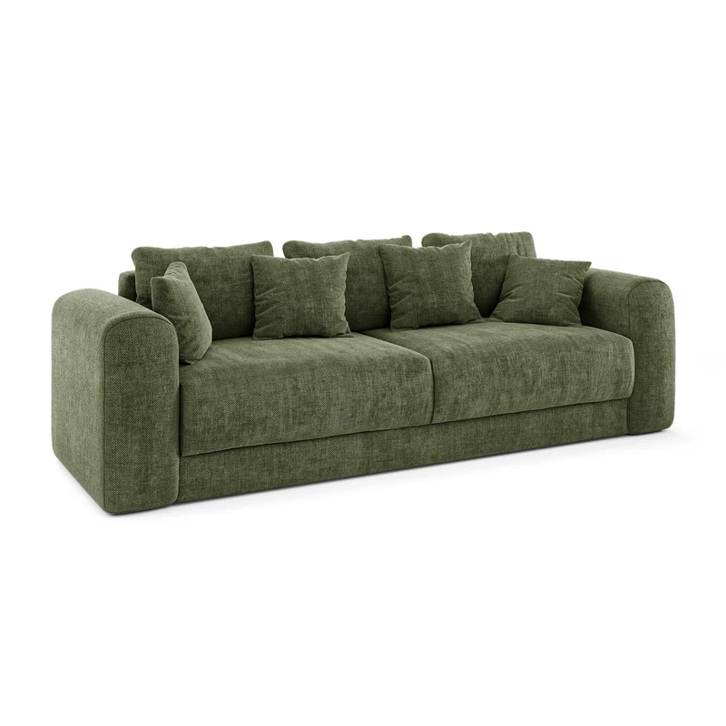 Canapé convertible 3,4 places avec coffre RIO Tissu tramé