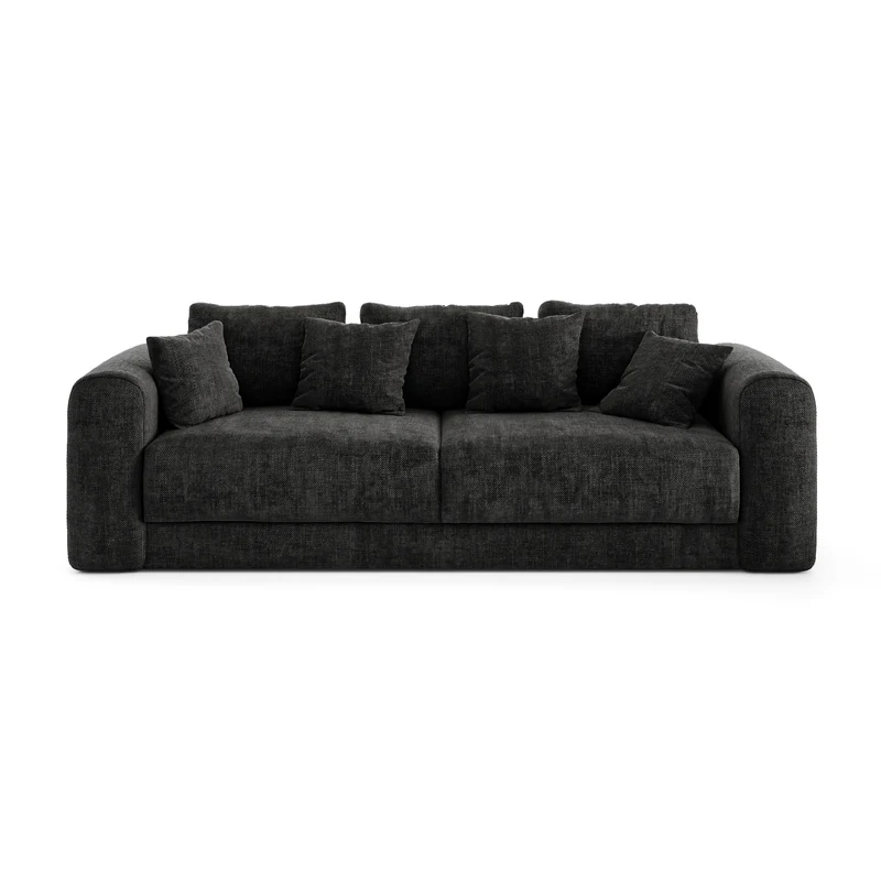 Canapé convertible 3,4 places avec coffre RIO Tissu tramé