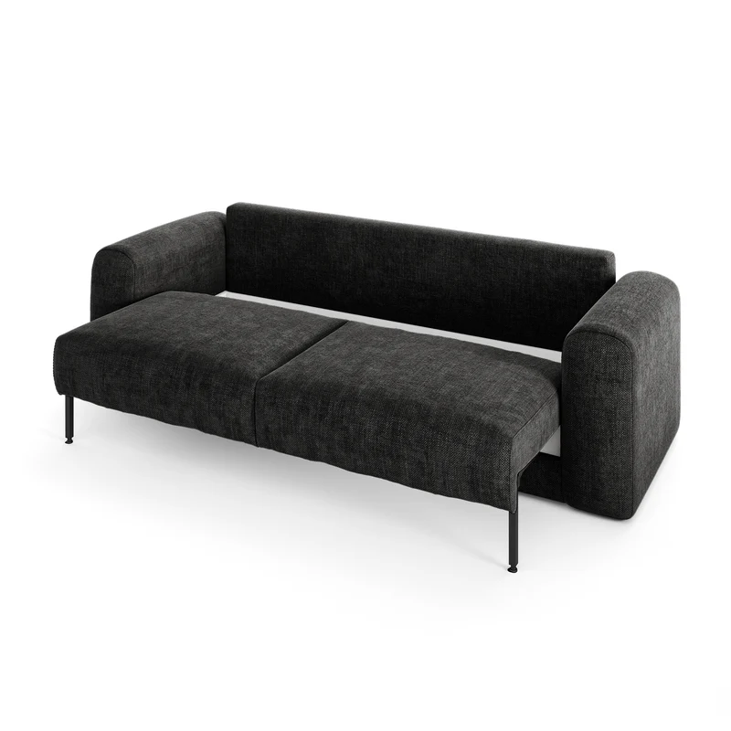 Canapé convertible 3,4 places avec coffre RIO Tissu tramé