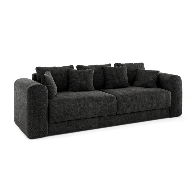 Canapé convertible 3,4 places avec coffre RIO Tissu tramé