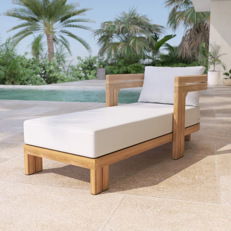 Chaise longue de jardin en teck Zanzibar