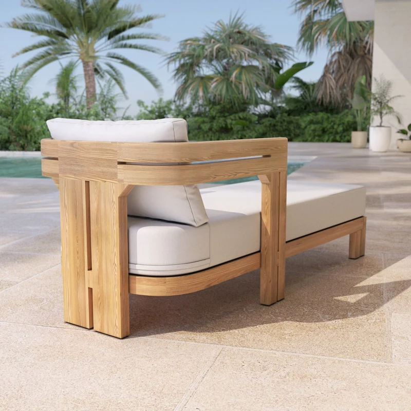 Chaise longue de jardin en teck Zanzibar