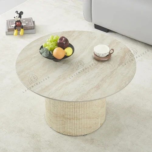 Table basse - Effet Travertin - Famous