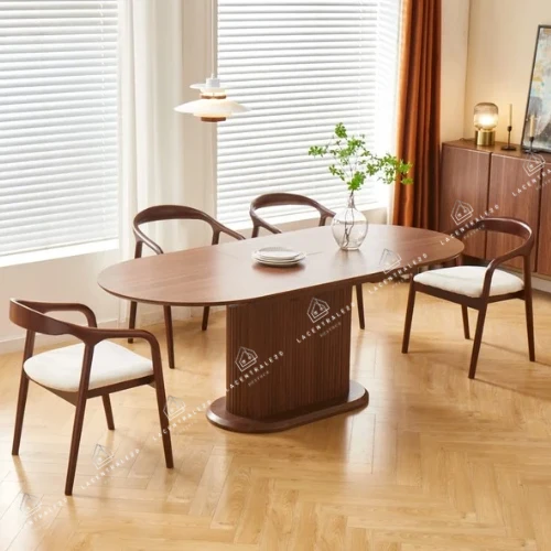 Table à manger - Extensible - Effet Noyer - Vanessa