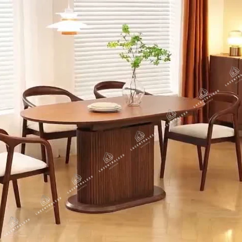 Table à manger - Extensible - Effet Noyer - Vanessa