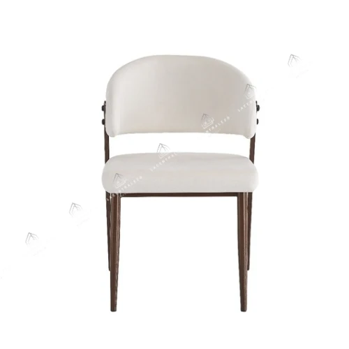 Chaise salle à manger beige – pied métal effet noyer – Lot de 2/4/6/8 – Lamia