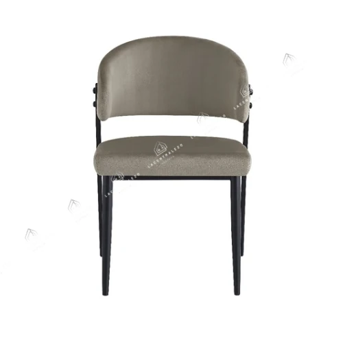 Chaise salle à manger taupe – pied métal noir – Lots de 2/4/6/8 – Lamia