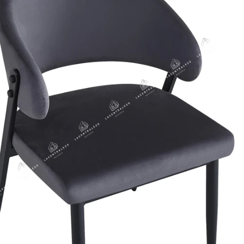 Chaise salle à manger gris – pied métal noir – Lots de 2/4/6/8 – Lamia