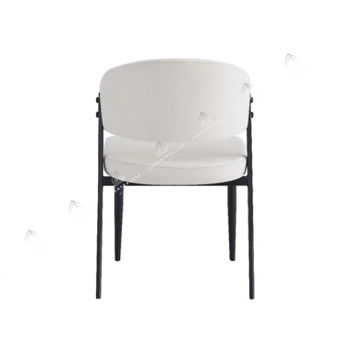 Chaise salle à manger beige – pied métal noir – Lots de 2/4/6/8 – Lamia