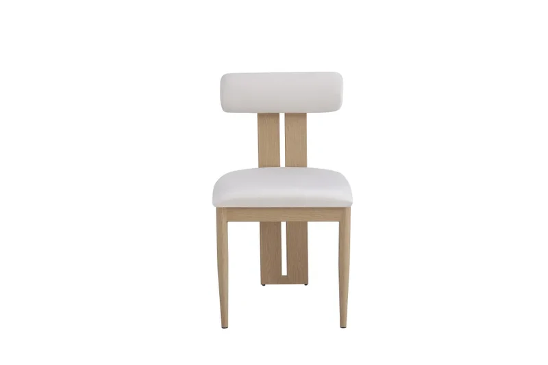Chaise salle à manger – velours beige - pied effet bois – Lot de 2/4 – Boudin