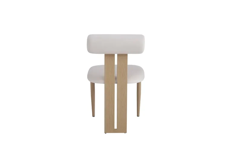 Chaise salle à manger – velours beige - pied effet bois – Lot de 2/4 – Boudin