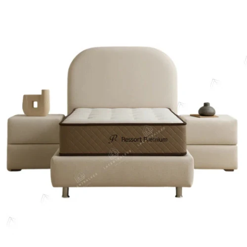 Lit coffre - 1 place - Beige - Jade