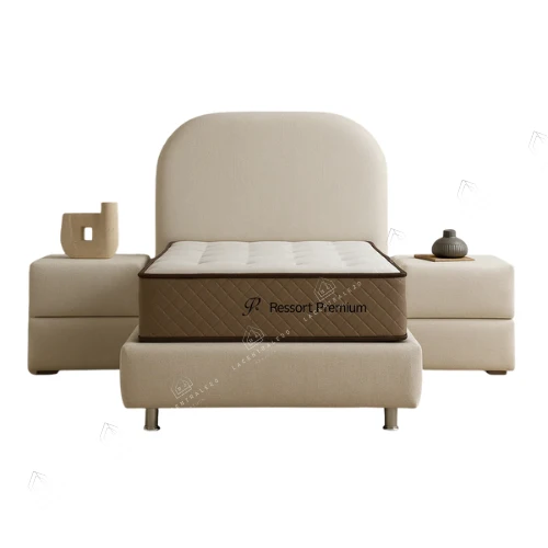 Lit coffre - 1 place - Beige - Jade