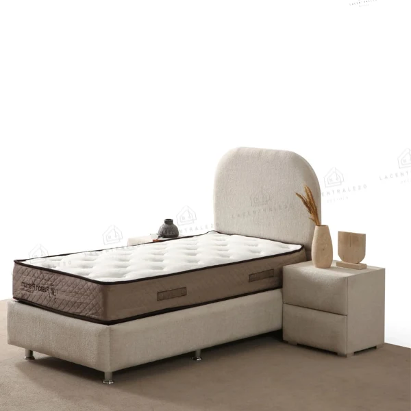 Lit coffre - 1 place - Beige - Jade