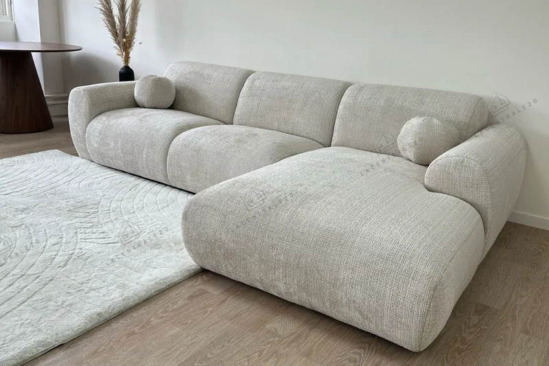 Canapé d'angle - Tissu Marbella beige - Cloud