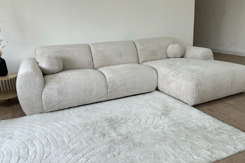 Canapé d'angle - Tissu Marbella beige - Cloud