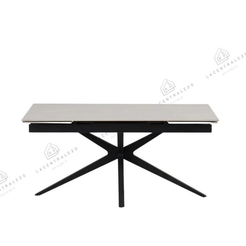 Table à manger - extensible - travertin blanc - Tania