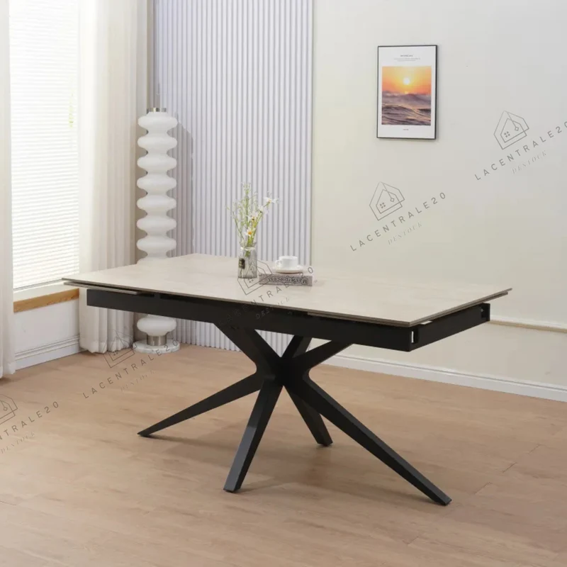 Table à manger - extensible - travertin Mat - Tania