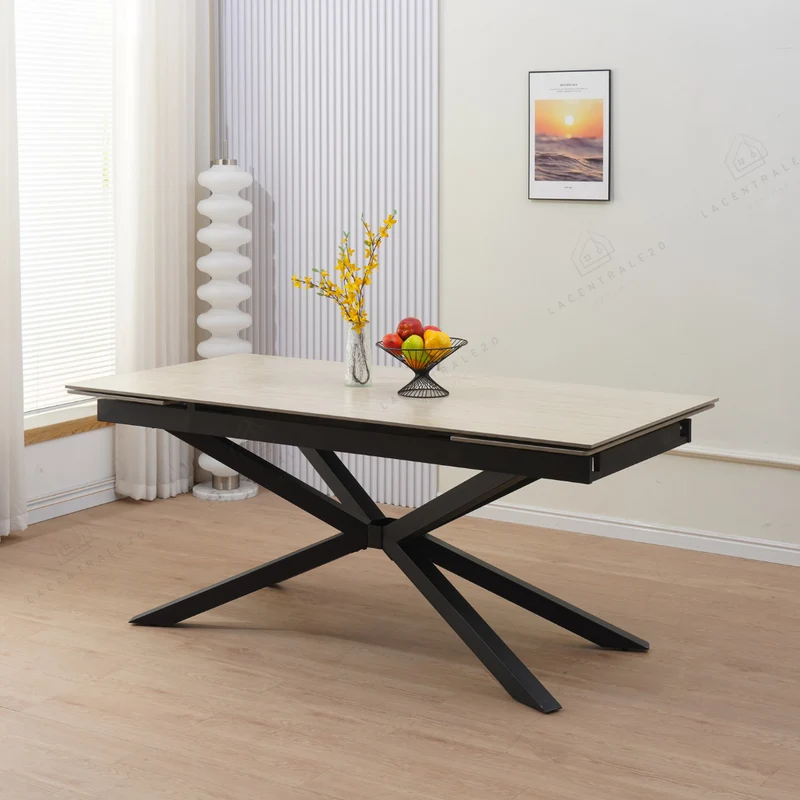 Table à manger - Extensible - Céramique travertin - Nana