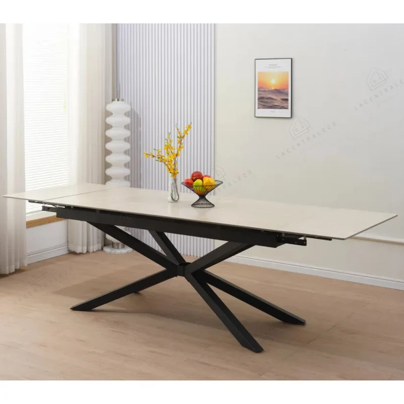Table à manger - Extensible - Céramique travertin - Nana