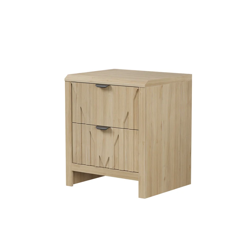 Table de chevet effet chêne 2 tiroirs 48x40x55,5cm, 1 pièce MODERNCONTAINERHOME