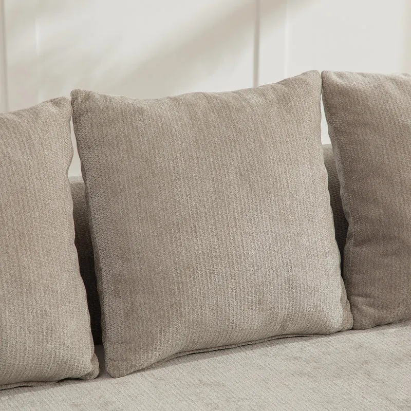 Canapé d'angle 3-4 places modulable en tissu chenille gris sans montage MODERNFLOORART