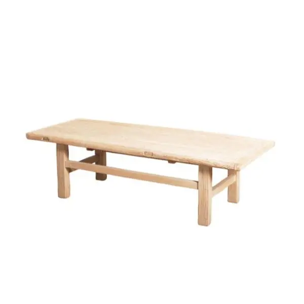 Table basse straw en orme ancien
