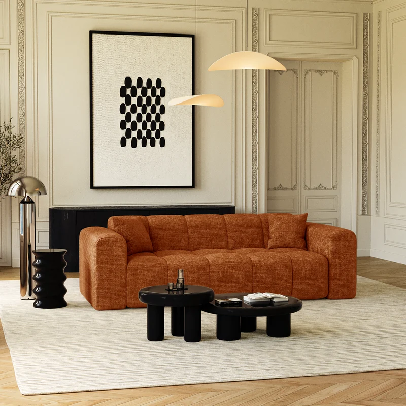 Canapé 4 places COVA Velours gaufré