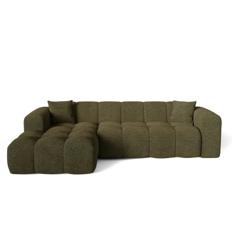 Canapé angle gauche COVA tissu bouclette