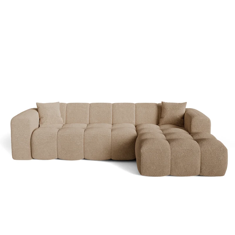 Canapé angle droit COVA tissu bouclette