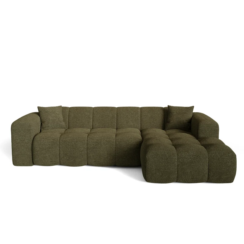 Canapé angle droit COVA tissu bouclette
