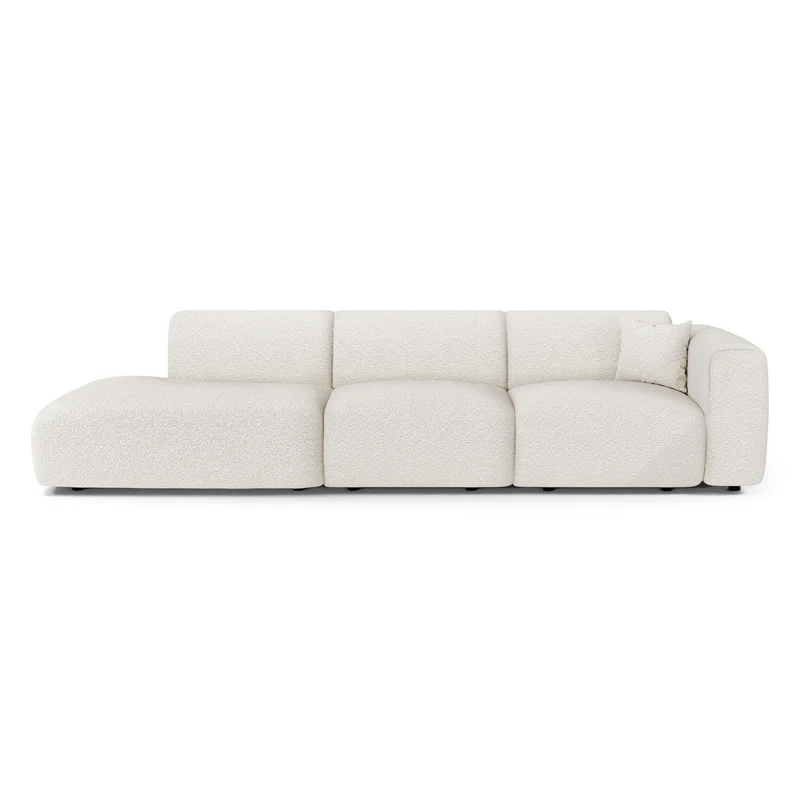 Canapé droit 5 places NOVA tissu bouclette