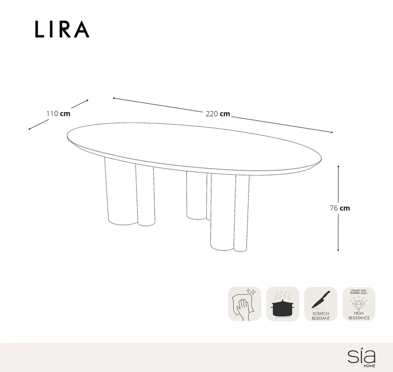 Table à manger LIRA 220cm