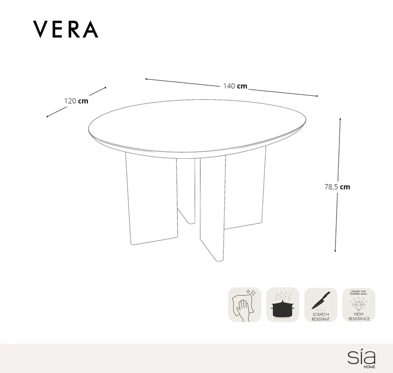 Table à manger VERA 140cm