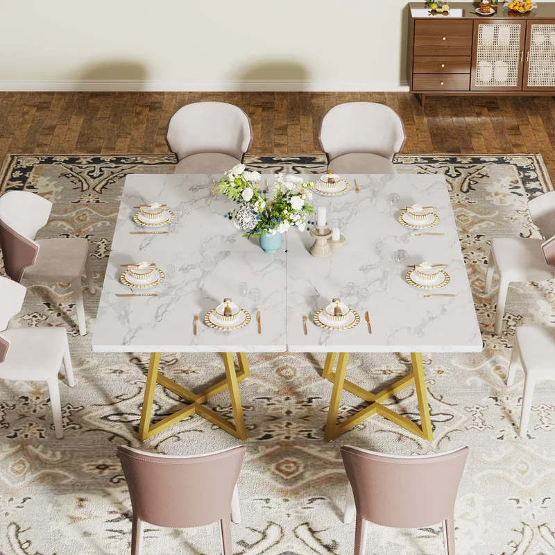 Table de salle à manger Astrid — bois, métal, style industriel, carrée