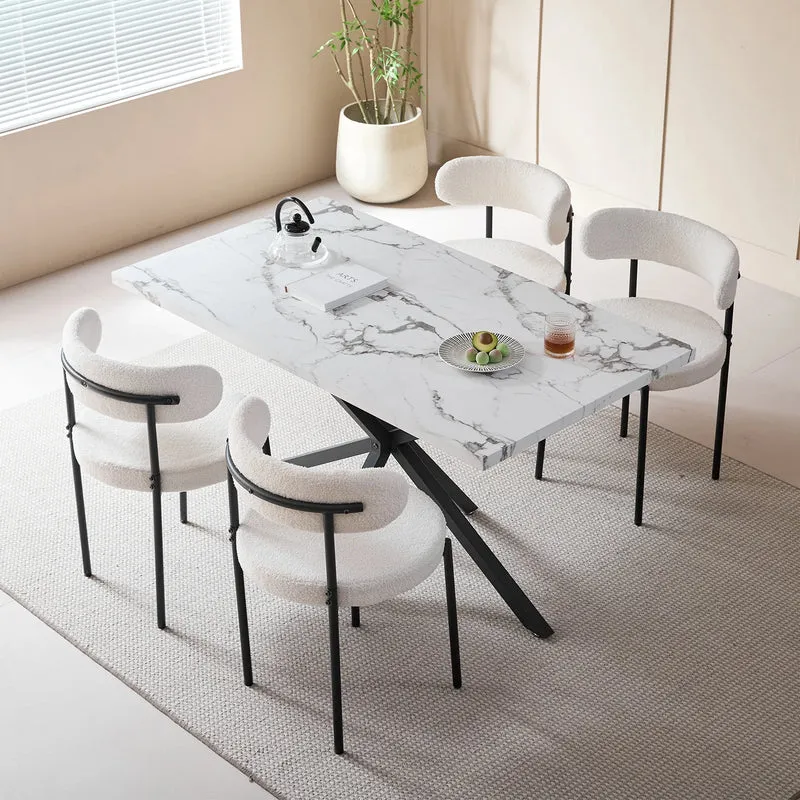 Table de salle à manger Thérèse — marbre, rectangulaire