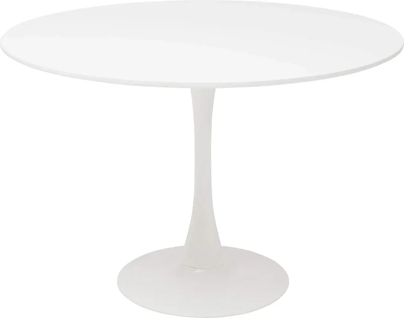Table de salle à manger Simon — finition blanche, design contemporain, ronde