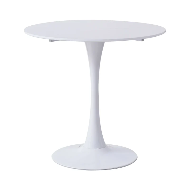 Table de salle à manger Simon — finition blanche, design contemporain, ronde