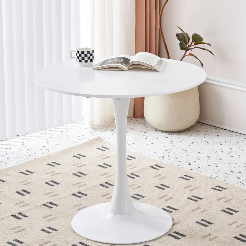 Table de salle à manger Odette — finition noir, design contemporain, ronde
