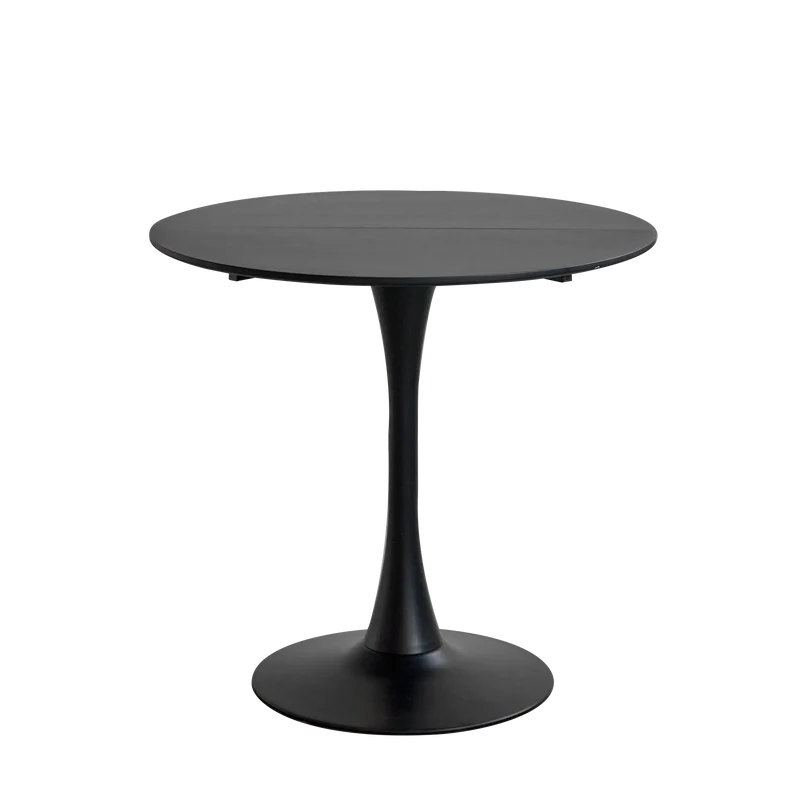 Table de salle à manger Odette — finition noir, design contemporain, ronde